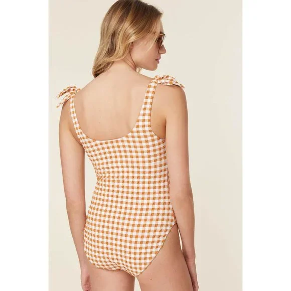 Andie Swim The Mandalay One Piece Women's Size XS Gingham Sparrow Seersucker NWT - Picture 5 of 16